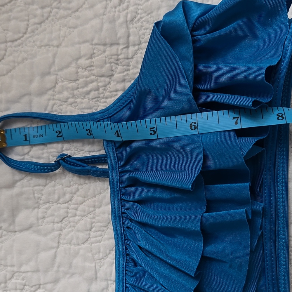Kids Blue Ruffled Bikini Set - Picture 4 of 4